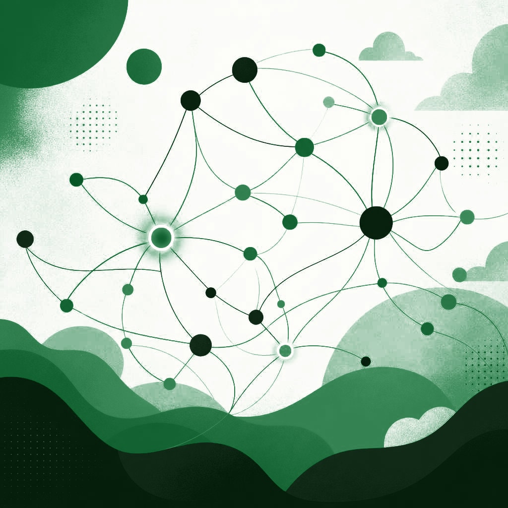 Illustration of an interconnected web of nodes representing internal links